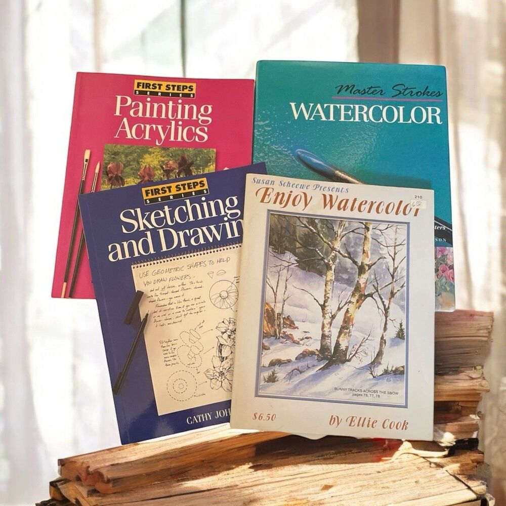 Art Instruction Books Lot Of 4 Beginning To Intermediate  Various Mediums VTG